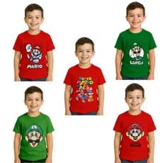 Camisa Camiseta Infantil Super Mario Bros Luidi Fantasia Personagens Meninos Homem Aranha Marvel
