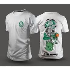 Camiseta preta personalizada com seu nome futebol time 100% algodao confortavel