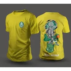 Camiseta amarela personalizada  com seu nome futebol time 100% algodao confortavel 03