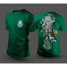 Camiseta verde personalizada futebol time 100% algodao confortavel 15