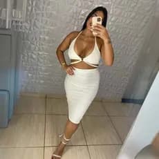 Conjunto Feminino Cropped Costas Corset e Saia Midi Blogueira Roupas Femininas Moda Verão Argola