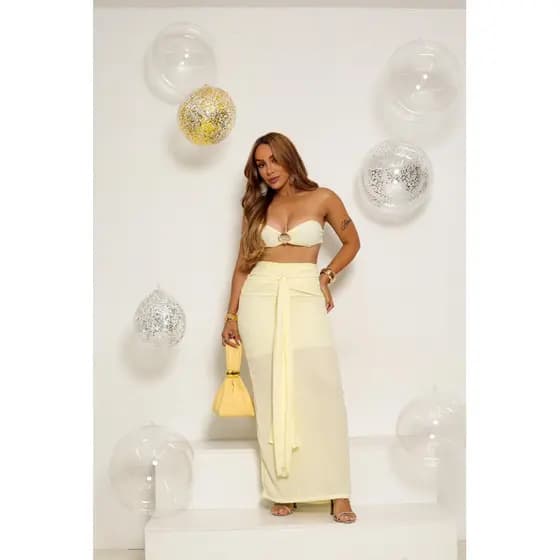 Conjunto Feminino Praia Verão Fim de Ano Coleção Festas | Look Elegante Leve e Confortável Natal Réveillon
