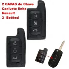 2 Capas de Chave Canivete somente a borracha linha Renault 3 Botões