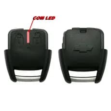 Capa e contra capa de chave telecomando GM 2 botões modelo novo, com suporte de bateria, logotipo injetado na contra cap