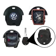 Capa e Contra Capa da chave telecomando para linha Vw Fox e similares com Led e logotipo VW