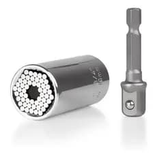 Chave de Boca Universal de 7mm a 19mm com Adaptador para Parafusadeira Furadeira