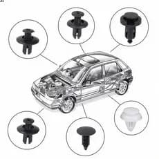 Fixadores Presilha Parafuso Plástico Automotivo 100 peças
