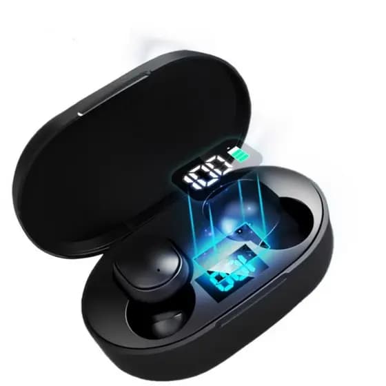 H'maston RS-26 Fone De Ouvido Sem Fio Bluetooth In-ear 5.3 Tws com LED Display Fone Preto