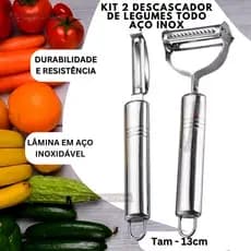 Descascadores De Legumes Batatas E Frutas, 2und Em Aço Inox