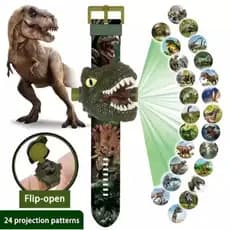 Relógio Infantil Dinossauro Projeta Imagens Projetor Tiranossauro Rex 3D  Dino Digital