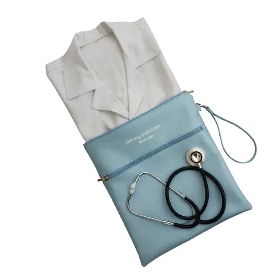 Organizador de Jaleco e Estetoscópio Personalizado porta jaleco scrub com bolso medicina veterinaria