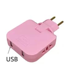 Adaptador elétrico com USB para celular, extensão ajustável Plug, carregamento conversor, UE