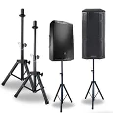 Kit 2 Suporte Pedestal Tripe Compativel Caixa Som Acustica Profissional Jbl Staner Oneal Donner Datrel Eletctro Voice Ev