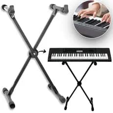 Suporte em X Profissional Soundblue Universal Reforçado Compativel Teclado Piano Musical Yamaha Casio Privia Roland Korg