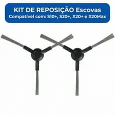 Par Escovas Laterais Compatível Xiaomi Robô Aspirador S10+ S20+ X10+ X20+