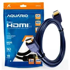 Cabo HDMI 2.0 4K Aquário 2m 3m 5m 10m Ultra HD 60Hz Blindado Gold TV PS5 Xbox