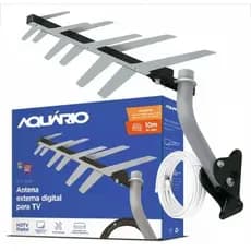 Antena Externa Digital Aquário Dtv-1500 Hdtv Cabo De 10m