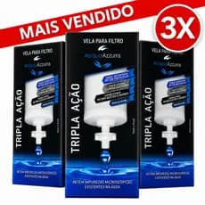 KIT 03 Unidades Vela Filtro Barro Alcalina Premium Tripla Ação Carvão Ativado Serve Todos Os Filtros