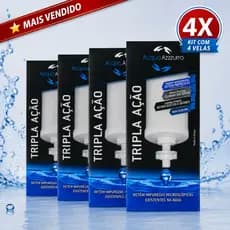 KIT 04 Unidades Vela Alcalina Premium Tripla Ação Carvão Ativado Compatível Todos Os Filtros