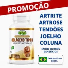 Colágeno Tipo 2 Não Desnaturado Puro ORIGINAL Para Articulação Joelho E Ossos 120 Cápsulas