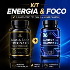 Kit Magnésio Treonato + Vitamina B12 Energia Mental Foco Memória E Concentração