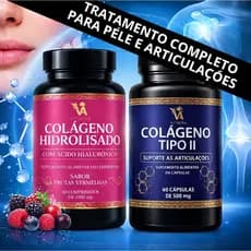 Colágeno Hidrolisado com Ácido Hialurônico + Colágeno Tipo 2 Pele e Articulações - ENVIO RÁPIDO
