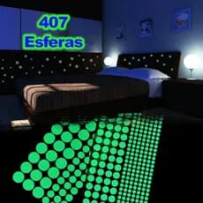 407 Img Adesivos Fosforescentes Brilham no Escuro Bolinhas, Esferas, Redondas - Decoração Quarto