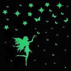 47 Imagens Adesivos Brilham no Escuro Fosforescentes Fada, Estrelas e Borboletas - Decoração Quarto Infantil