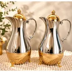 Garrafa Térmica Luxo 1 Litro, Dourada, Café, Chá, Elegante