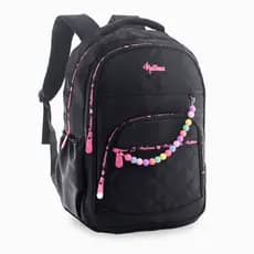Mochila Escolar Feminina Preta Fofa Grande Impermeável Reforçada e Confortável para escola ou Viagem