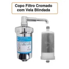 Copo Filtro Cromado com Vela Carvão Ativado - ABS