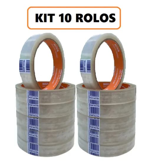 Rolos Fita Adesiva 18x50 Kit 2/5/10/20 Durex Transparente 18mmx50metros