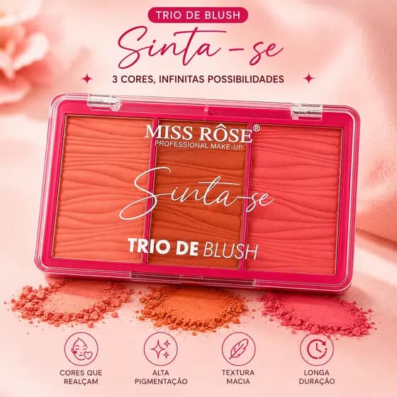 Paleta Blush Trio Sinta-se Miss Rose