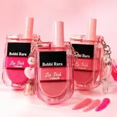 Lip Stick Cream Chaveiro Bobbi Rara 4 em 1 | Batom, Blush, Gloss e Hidratante | À Prova d'Água | Chaveiro