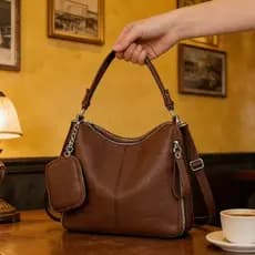 JAMI JAMI Bolsa Mochila Grande De Ombro e Transversal Feminina De Couro PU B303