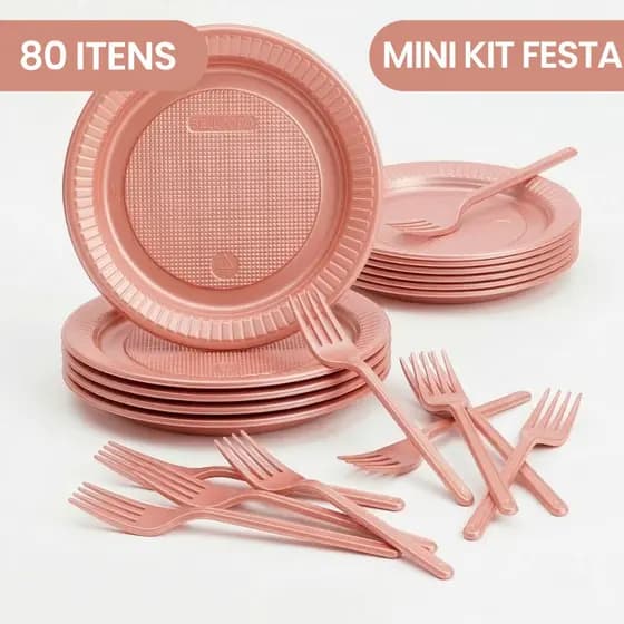 Mini Kit Festa Econômico Descartável 80 Itens