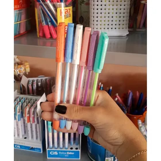 Caneta Gel 1.0mm BRW / Caneta Colorida / Caneta Pastel / Caneta escrita papel preto