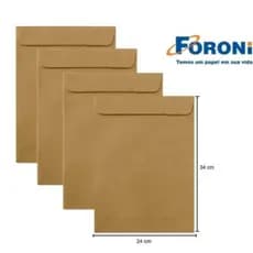 Envelope saco kraft natural 240x340 - Kit com 5 unidades | Papelaria | Escritório