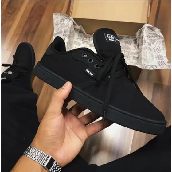 Tênis Hocks Trip Skate Masculino Original - Preto Tenis Skate Hocks Masculino Confortável Casual Baixo Skatista
