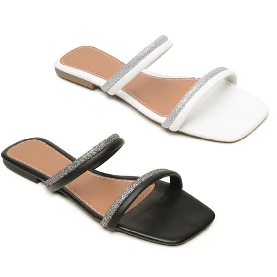 Kit 2 Rasteirinhas Feminina com Strass Confortável Fashion Verão