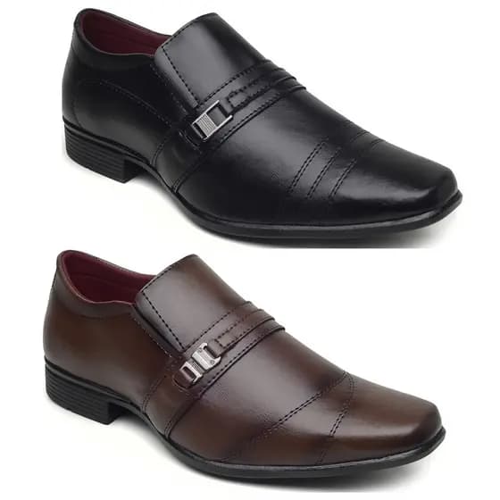 Kit 2 Pares Sapato Social Masculino Confortável Oxford