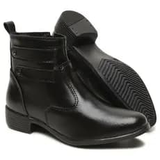 Bota Feminina Cano Curto Coturno com Zíper Casual