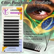 LAKANAKU Extensão de Cílios yy Pontas Duplas Tece cílios de Cílios Para Volume Brasileiro yy