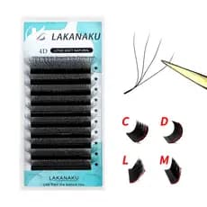 LAKANAKU 4D W Shape Lashes Individual Extensões De Cílios Feitas À Mão Natural Fãs De Volume Pré-Fabricados Cilios