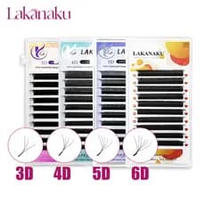 Lakanku Cílios YY 3D 4D 5D 6D W Floração Automática Pré-Fabricado Volume Brasileiro Natural Para Extensão De