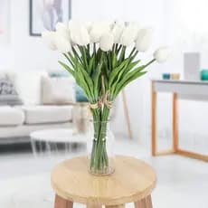 Flores artificiais, flores de tulipas falsas bem feitas coloridas para buquê de casamento para decoração de casa para arranjo de flores