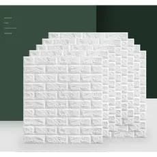 Papel de parede adesivo de decoracão cozinha Placa 3d Espuma Adesiva Parede Tijolinho Branco