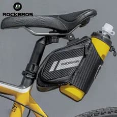 ROCKBROS Saco De Bicicleta 1.5L Repelente À Água Refletivo MTB De Estrada Com Bolsa Bolso Para Garrafa De Acessórios