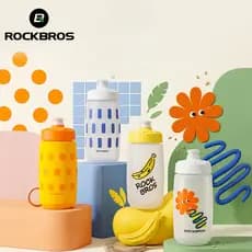 ROCKBROS Ciclismo Garrafa De Água 430ML Mini Portátil À Prova De Vazamento Squeeze Chaleira Com Capa Poeira Crianças MTB