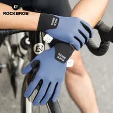 ROCKBROS Luvas De Ciclismo Dedo Cheio Das Mulheres Dos Homens Respirável Absorção De Choque Tela Antiderrapante Toque XR